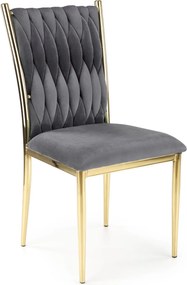 Velvetowe krzesło glamour na złotym stelażu K436