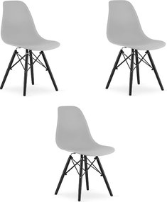 Krzesło Valora OSAKA, szare, czarne nogi, ergonomiczny design x3