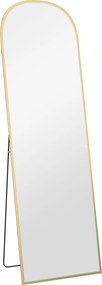 HOMCOM Lustro stojące, lustro całopostaciowe, duże lustro, nowoczesny design, 50 cm x 1,5 cm x 161,5 cm, Złote | Aosom PL
