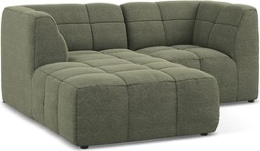 Zielony narożnik z materiału bouclé (lewostronny/z szezlongiem) Aloha – Makamii