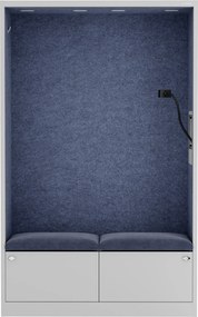Szafa akustyczna do biura i szkoły Sally MentalBox, 115 x 40 x 185 cm, szary/granatowy