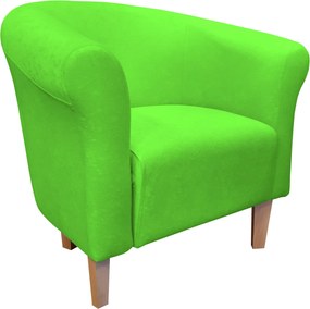 Fotel Milo tkanina Mikrofaza stylowy fotel do salonu i sypialni : Kolor nogi - Drewno, Kolor tkaniny - 12 MIKROFAZA, Wysokość nogi - 15 cm