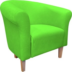 Fotel Milo tkanina Mikrofaza : Kolor nogi - Drewno, Kolor tkaniny - 12 MIKROFAZA, Wysokość nogi - 15 cm