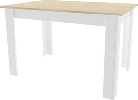 PROMOCJA Biały stół jadalny z blatem w dekorze dąb sonoma MADO 120x80 II. gatunek