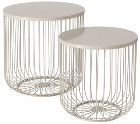 Zestaw dwóch stolików metalowych CINDY, 41 - 47 cm