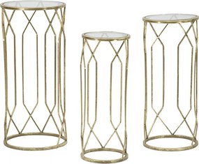 Zestaw Stolików Pomocniczych VKH597, Złoto, 32x32x71 cm, Kendra Home