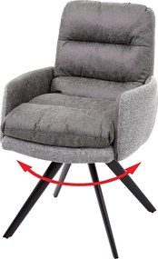 Krzesło do jadalni MCW-G66, jasnoszary, z podłokietnikiem