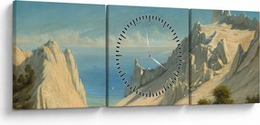 Obraz - Georg Emil Libert, View of Sommerspiret, the Cliffs of Møn, reprodukcje (z zegarem) (90x30 cm)
