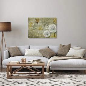 Obraz na szkle - Dmuchawce unoszone wiatrem (70x50 cm)