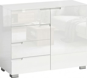 HOMCOM Komoda z 4 szufladami Sideboard z 1 drzwiami, z regulowaną półką, do salonu i sypialni 100 x 40 x 80 cm | Aosom PL