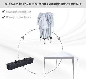 Outsunny Pawilon Składany 3x3m Stal Oxford Ochrona UV Imprezy Ogrodowe Biały | Aosom PL