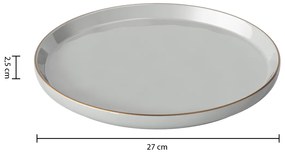 Talerze obiadowe porcelanowe SUBLIMA, złota obwódka, 6 sztuk x Ø 27 cm