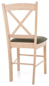 Krzesło drewniane CD-56 z poduszką naturalny dąb / zielony SIGNAL