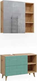 Zestaw mebli łazienkowych miętowa zieleń 90x32x59 rudi