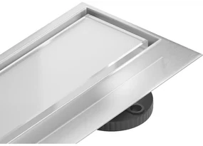 Mexen Flat MGW odpływ liniowy 70 cm, białe szkło - 1027070-15