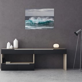 Obraz na szkle - Fale w oceanie (70x50 cm)