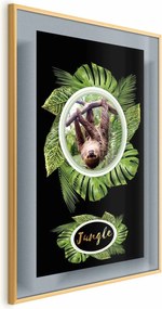 Plakat Leniwiec 21x30 cm z ramą złotą bez marginesu ARTGEIST B