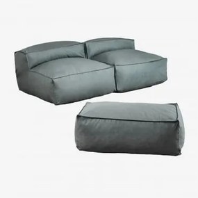 Modułowa Sofa Ogrodowa 2-częściowa Z Pufem Dojans Éter Zieleń - Sklum