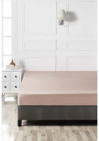 Beżowe bawełniane prześcieradło z gumką 160x200 cm – Mijolnir
