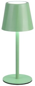 Jasnozielona lampa stołowa LED z metalowym kloszem (wysokość 21 cm) Diaz – Trio