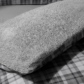 Szara pościel jednoosobowa z materiału sherpa 135x200 cm Cosy Sherpa Check – Catherine Lansfield