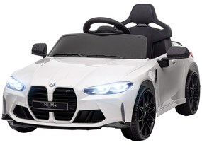 AIYAPLAY Elektryczny Samochód dla Dzieci BMW M4, Dźwięk & Światło, 3-5 km/h, z pilotem, dla dzieci 3-5 lat, Biały