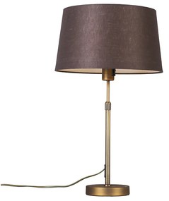Lampa stołowa brązowa z brązowym kloszem 35 cm regulowana - Parte Nowoczesny Oswietlenie wewnetrzne
