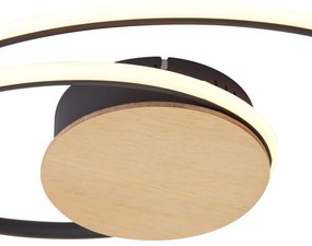 Designerska lampa sufitowa drewniana z LED z 3-stopniową regulacją ściemniania - Rowan