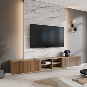 Szafka RTV wisząca LIVO 300 cm do Salonu pod Telewizor - Dąb artisan