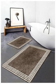 Szarobrązowe aksamitne dywaniki łazienkowe zestaw 2 szt. 60x100 cm – Mila Home