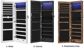 Biała szafka wisząca na biżuterię z lustrem na klucz W1-F86