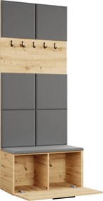 Masseno Garderoba MODULO 80,6/204/40 cm do Przedpokoju Nowoczesna Dąb Artisan