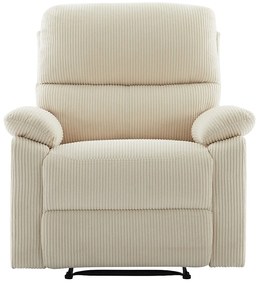 Fotel z elektryczną funkcją relax z beżowego sztruksu - LUNANO