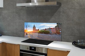 Panel szklany do Kuchni Gdańska Starówka o Świcie