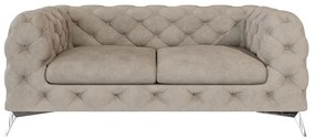 Szarobeżowa aksamitna sofa 185 cm Chelsea – Ropez