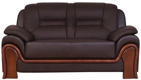 Skórzana kanapa 2-osobowa Palladio, wykonana ze skóry naturalnej, dostępne kolory brązowy, czarny, kremowy. Wygodna sofa do biura. Klasyczny stylowy design.
