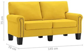 2-osobowa żółta sofa - Alaia 2X