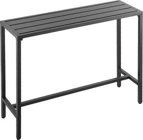 Wysoki Stół Barowy SucceBuy na Zewnątrz, 120 x 37,5 cm, Prostokątny Stół do Jadalni, z Wodoodpornym Blatem, Solidna Konstrukcja Metalowa, Meble Ogrodowe