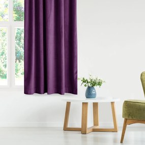 Fioletowa aksamitna zasłona częściowo zaciemniająca (dimout) 140x270 cm Eyelets – Restilo