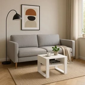 Skandynawski stolik kawowy z półką dąb artisan+biały - Martela