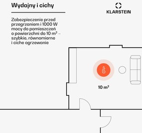 Klarstein Bornholm 1000W 10m² Konwektor Biały