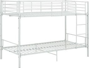 Białe Metalowe Łóżko Piętrowe 90X200 Cm G3-Z12