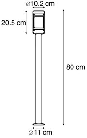 Zewnetrzna Nowoczesna lampa zewnętrzna czarna 80 cm IP44 - Gleam Nowoczesny Oswietlenie zewnetrzne