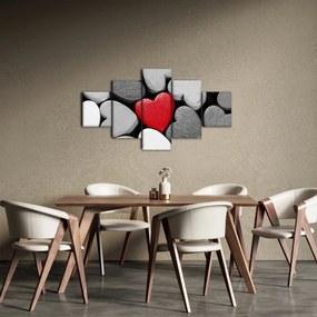 Obraz drewnianych serc (125x70 cm)