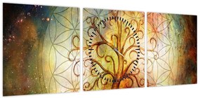 Abstrakcyjny obraz drzewa (z zegarem) (90x30 cm)