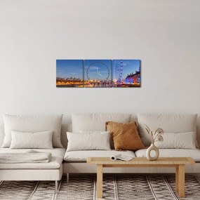 Obraz London Eye (z zegarem) (90x30 cm)