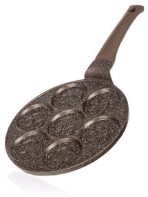 Banquet Patelnia do racuchów z powierzchnią nieprzywierającą Granite Brown Smile, 26 cm