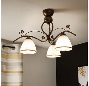 Żyrandol natynkowy RETRO 3xE27/60W/230V brąz patyna