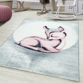 Dywan dziecięcy Bambi różowo-kremowy 140 cm x 200 cm
