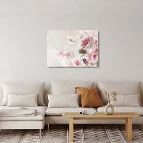 Obraz na szkle - Malowanie różowych kwiatów (70x50 cm)